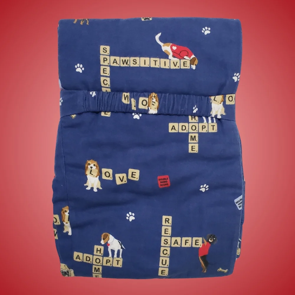 PJ Salvage Love Leo Rescue Dogs Flannel Pajama Set Headband Dark Denim NWT 🐶🐕